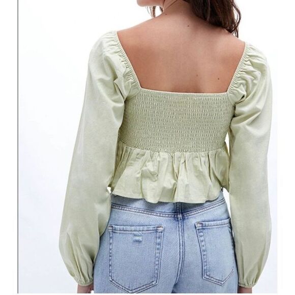 Pacsun la‎ hearts smocked long sleeve top - Picture 2 of 5